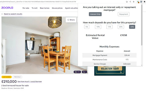 Simple Property Investment Extension For Zoopla