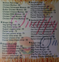 Snappy Snacks menu 2