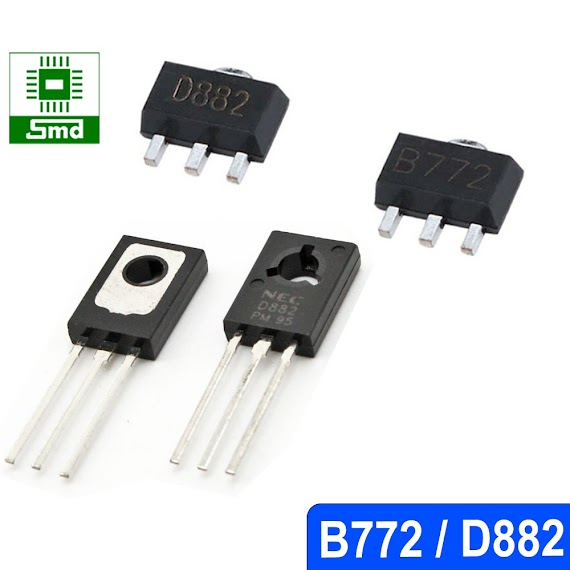 Linh Kiện Transistor D882 Sot89 B772 Pnp Npn Loại Dán Smd 2Sb772 2Sd882 To - 126 Linh Kiện Điện Tử