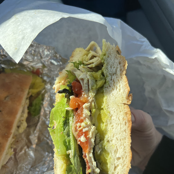 Showing thickness/texture of the bread as well as amount of sandwich filling