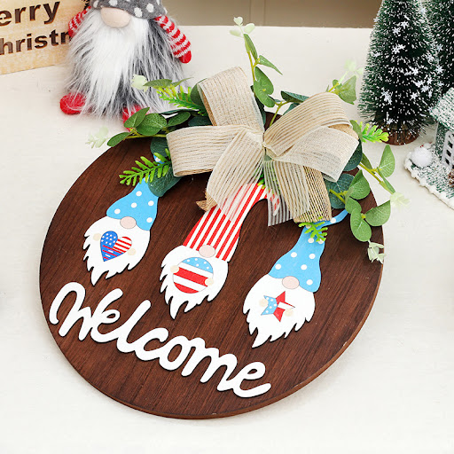Title 4, American Independence Day Decorations Wooden Ga...