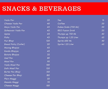 Havmor Ice Cream menu 