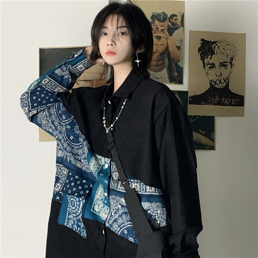 Title 9, Vintage Brushed Panel Cashew Flower Long Sleeve...