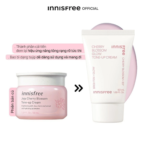 Kem dưỡng ẩm sáng da hoa anh đào đảo Jeju innisfree Cherry Blossom Tone Up Cream 50ml