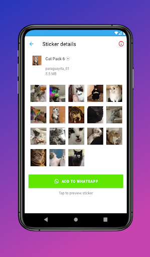 Screenshot WAStickerApps Stickers Cats