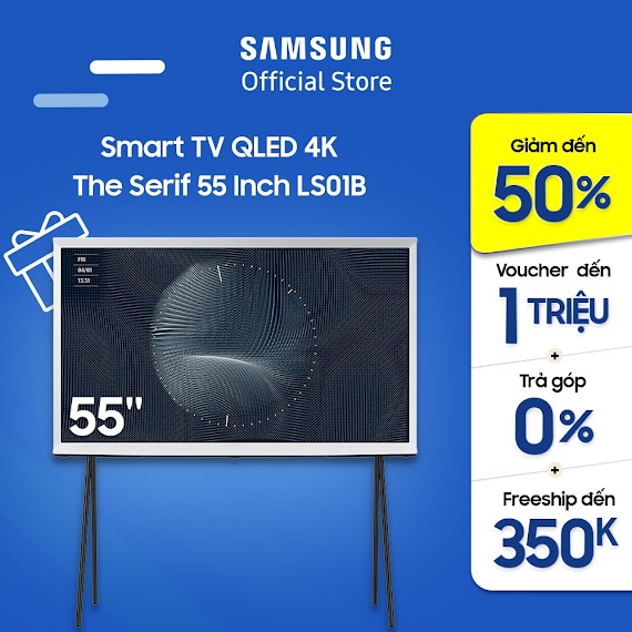 [Mã Elbau4 Giảm 4% Đơn 500K] Smart Tivi Qled The Serif Samsung 4K 55 Inch Qa55Ls01Bakxxv - Miễn Phí Lắp Đặt