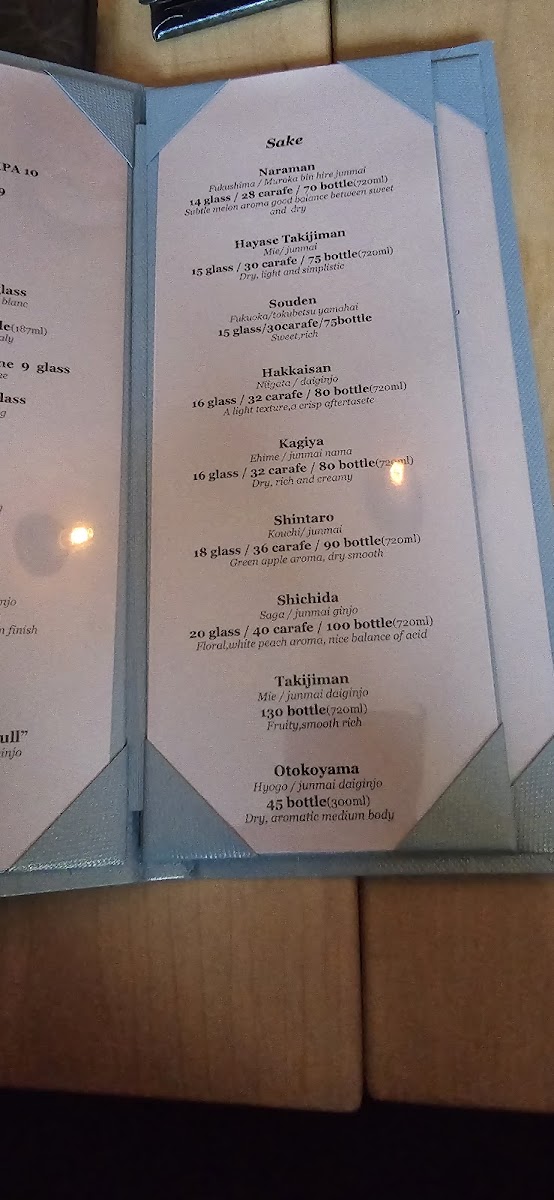 Uotora gluten-free menu