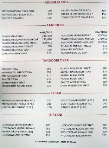 Dastarkhwan menu 