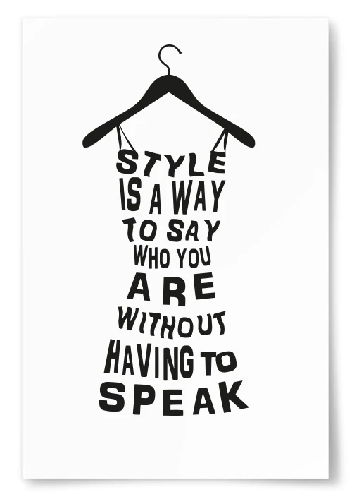 Poster "Style Is A Way To Say Who You Are Without Having To Speak"