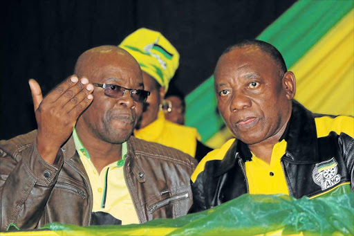 FORCE OF CHANGE: ANC deputy president Cyril Ramaphosa, right, with ANC Sarah Baartman regional chairman Mlungisi Mvoko in Grahamstown yesterday Picture: ZINGISA MVUMVU