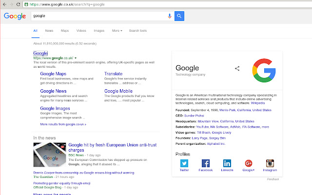 Google search tab fixer chrome extension