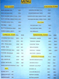 Lala Shah Hotel menu 1