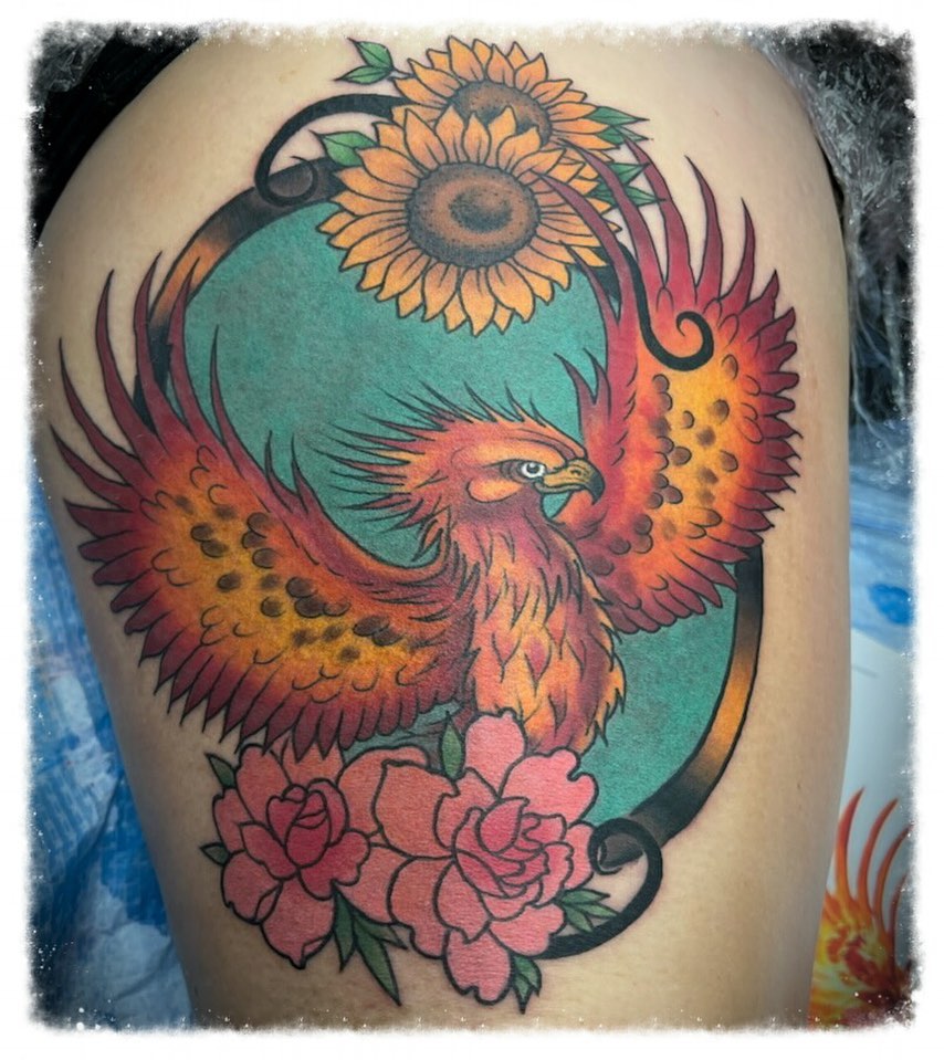 Floral Phoenix Tattoo