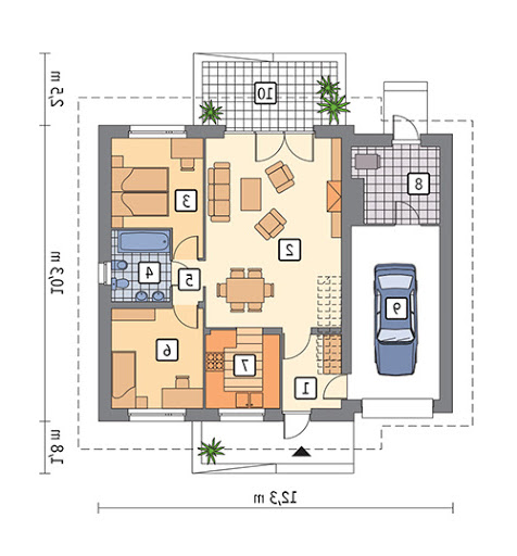 Miarodajny - wariant XII - C333m - Rzut parteru