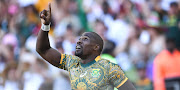 Blitzboks captain Siviwe Soyizwapi celebrates after scoring a try.