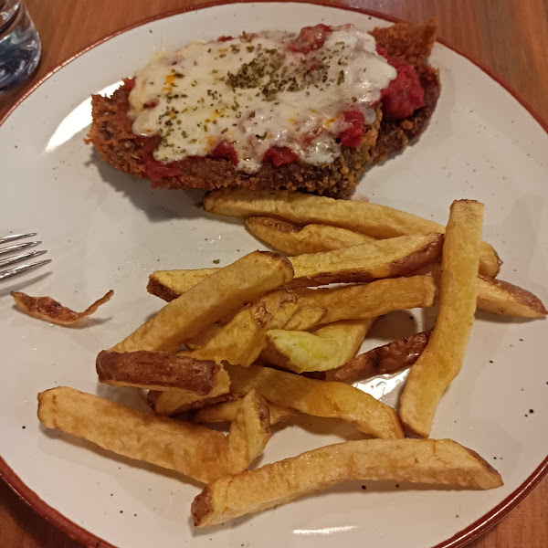 Milanesa (breaded beef) and French Fries