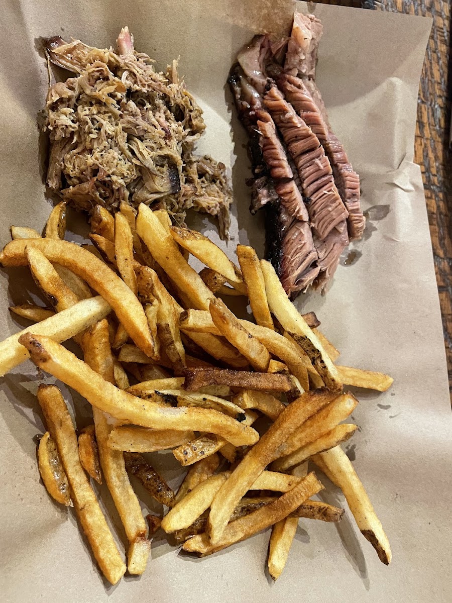 Brisket and pulled pork