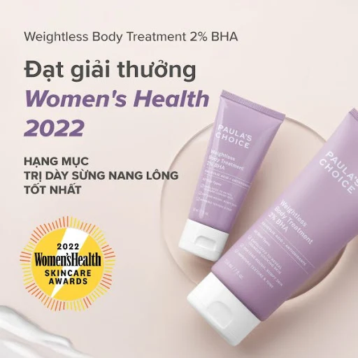 Kem dưỡng thể ngừa viêm lỗ chân lông Paula’s Choice RESIST WEIGHTLESS BODY TREATMENT WITH 2% BHA 60ml - Trial size