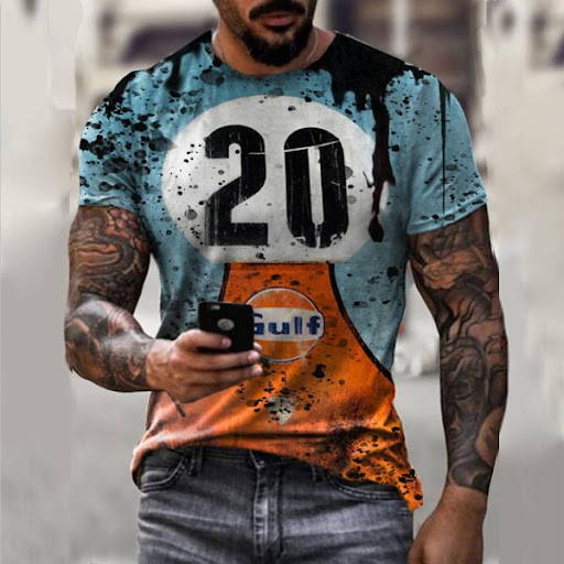Title 7, Mens Sports Round Neck Slim Youth Printed T-sh...