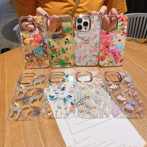Title 1, Transparent Flower Double Sided Laminated Phone...