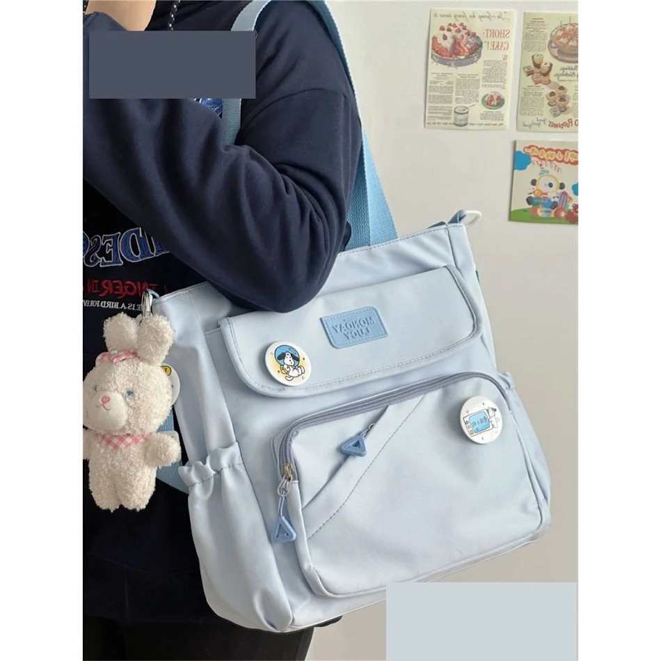 Bolsa Feminina de Lona Estilo College Japonês Ideal para Faculdade e Dia a Dia Ampla e Resistente Perfeita para Livros e Notebook Confortável