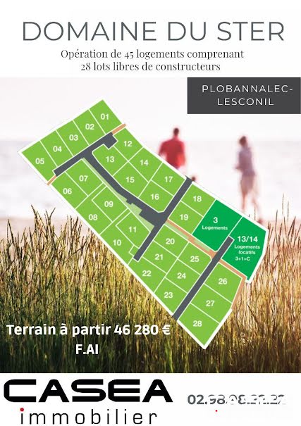 Vente terrain  603 m² à Plobannalec-Lesconil (29740), 65 420 €