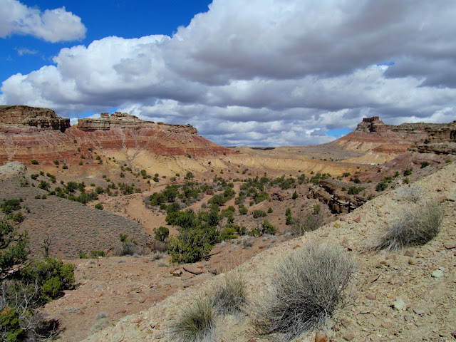 Colorful badlands and nice clouds