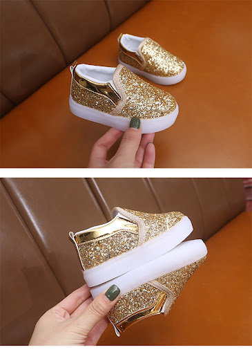 Title 16, Sequined light-up childrens shoes, shining wit...