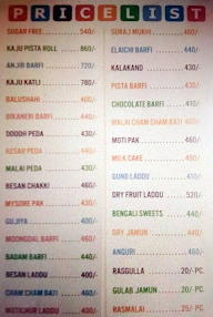 Krishna Sweets menu 2