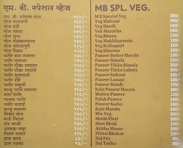 Hotel Marathi Bana menu 