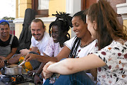 From left, Saadiq Soeker, the writer,  Khofhi the King, Jodit Abidara and  Anna Capraro.