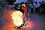 Protesters in Bronkhorstspruit, east of Pretoria, vent their anger. File photo.