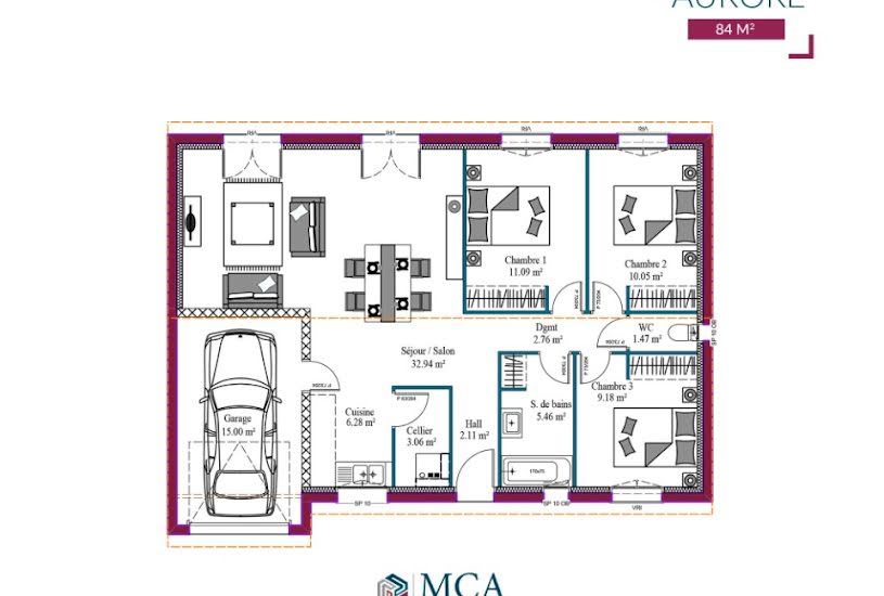  Vente Terrain + Maison - Terrain : 650m² - Maison : 111m² à Auros (33124) 