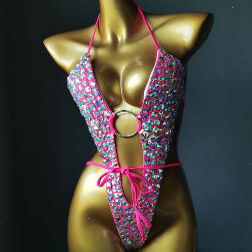 Title 2, Womens High-End Diamond Nightclub Swimsuit Bik...