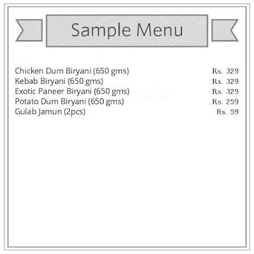 Thalairaj Biryani menu 