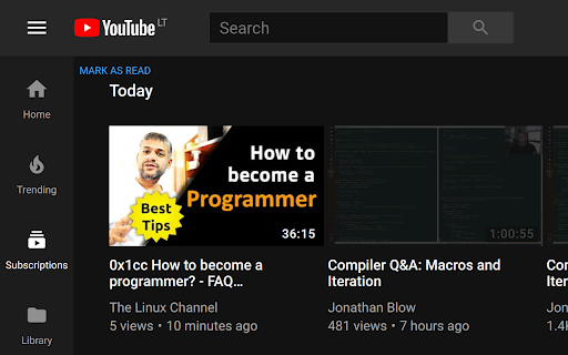 Youtube subscription unread tracker