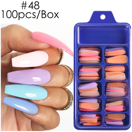 Title 22, Blue Box Full Paste Wear Long Ballet Nail Plate...