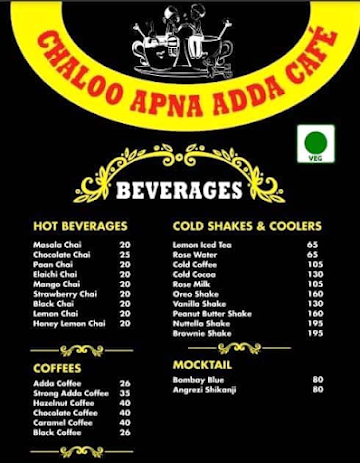 Apna Adda menu 