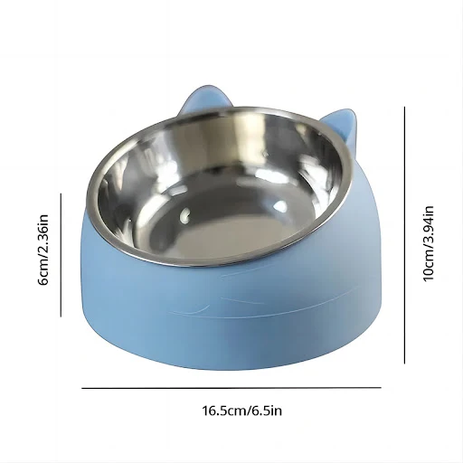 Kitten Puppy Food Feeding Bowls Pet Dogs Cats Feeder Stainless Steel Cat Lovely Creative Inclined Cats Drinking Feeder