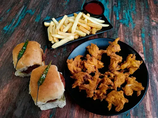 Onion Pakoda (8pcs) + French Fries + Coke