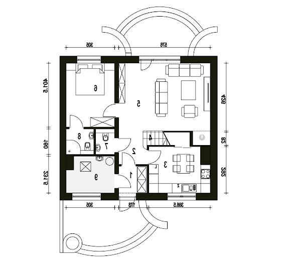 Sosnówka II bez garażu B - Rzut parteru