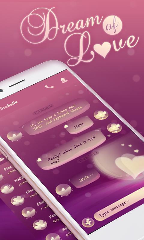 GO SMS DREAM OF LOVE THEME Screen 1