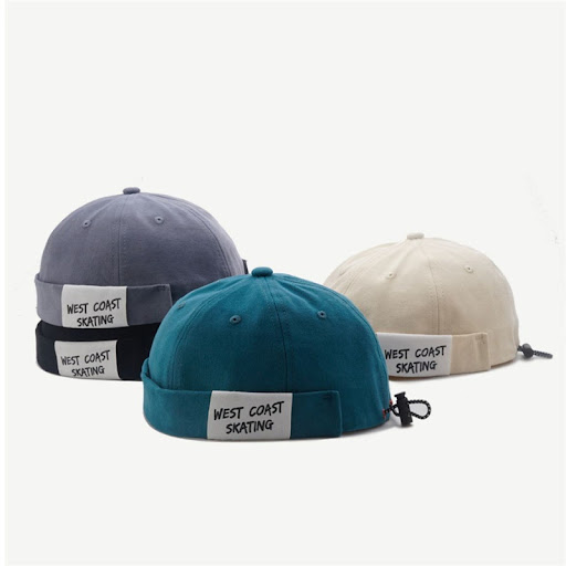 Title 2, Letter Cloth Logo Melon Leather Hat, a stylish ...