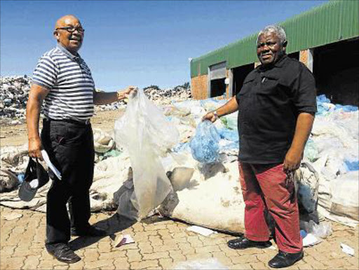 EVICTED: Vusanani Recycling initiation director Monde Ntlahla, left, and his colleague Ronnie Madubela have been given notice to leave the premises by ADM at the end of the month Picture: ZWANGA MUKHUTHU