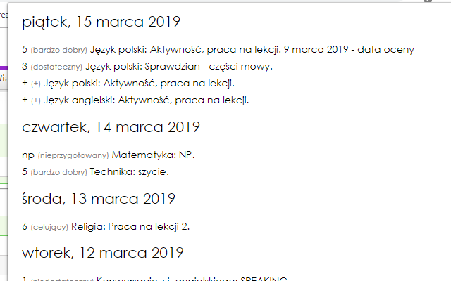 Linia czasu dla Dziennika Elektronicznego