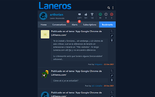 Laneros browser extension