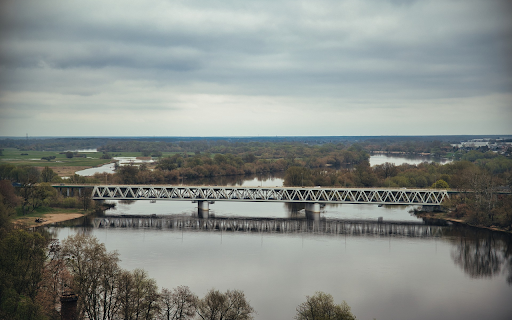 Iron bridge across the river