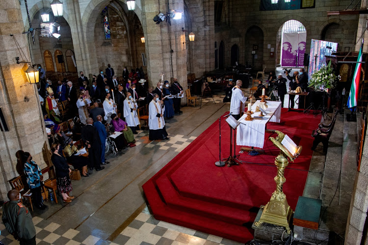 A general view of the state funeral of late Archbishop Desmond Tutu at St George's Cathedral in Cape Town, South Africa, January 1, 2022.