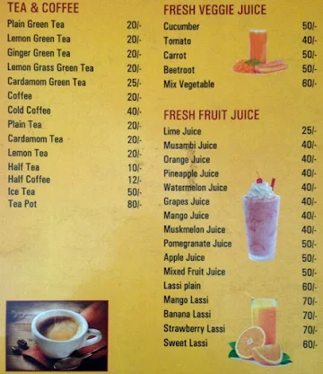 Cool cafe menu 