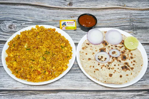 5 Roti With Paneer Bhurji